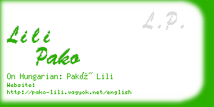 lili pako business card